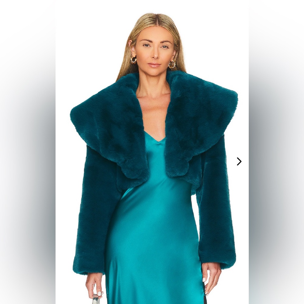 Lovers & Friends Dark Teal MayFair Cropped Jacket XXS